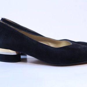 Vintage Piero Amore Heels Made in Spain Black Leather Gold Heel Sz 8